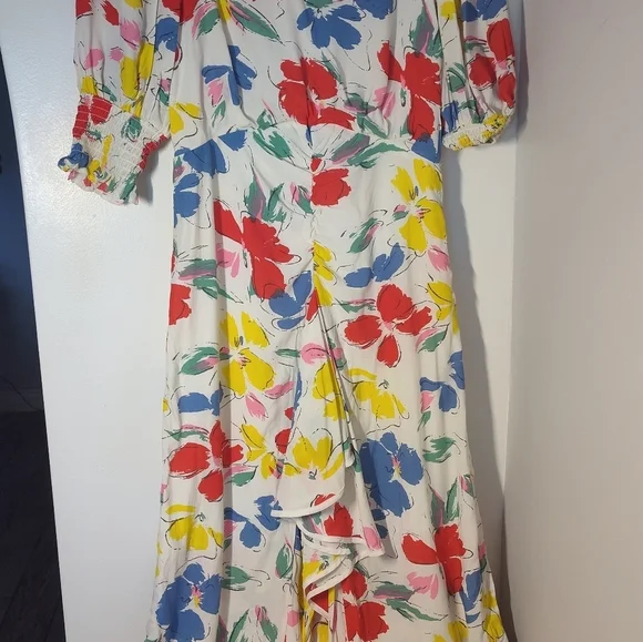 RIXO Floral Multicolor Midi Dress SIZE 2 #707 - Picture 2 of 4